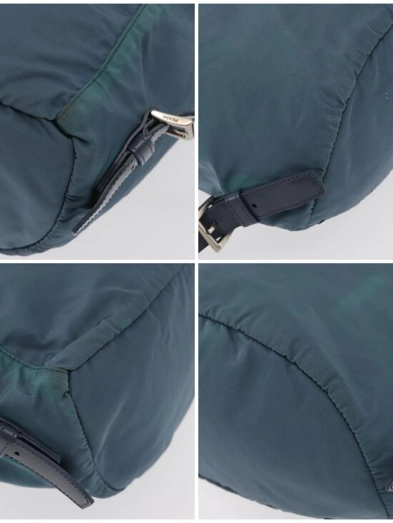 PRADA Backpack Nylon Blue Silver Auth 85634